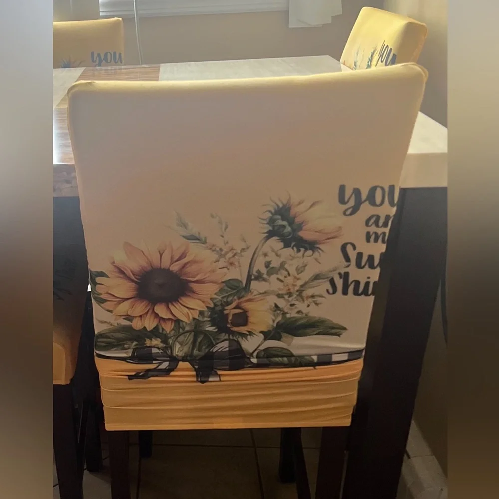 Sunflower Yellow Stretch Chair Covers - Set of 4